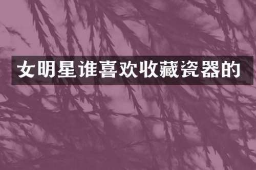 女明星谁喜欢收藏瓷器的