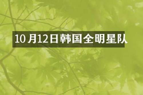 10月12日韩国全明星队