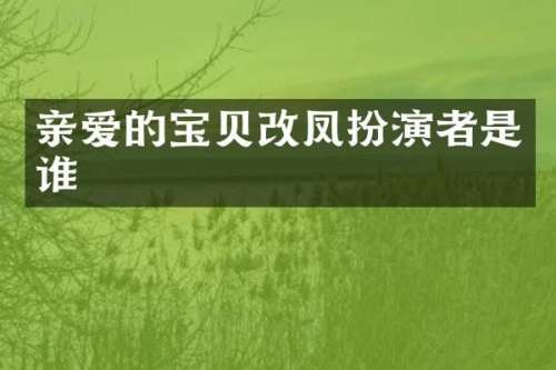 亲爱的宝贝改凤扮演者是谁