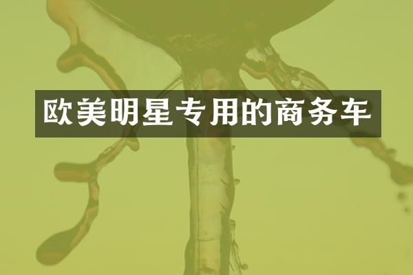 欧美明星专用的商务车