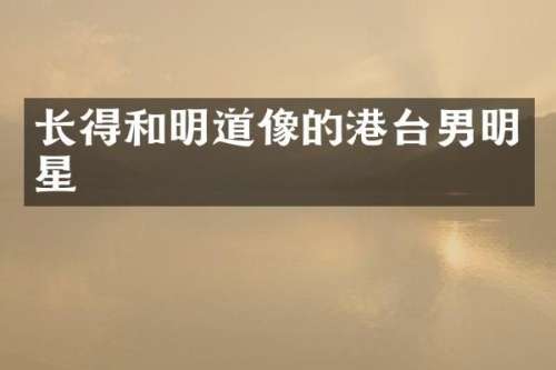 长得和明道像的港台男明星