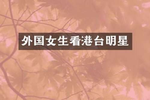 外国女生看港台明星