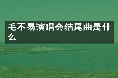 毛不易演唱会结尾曲是什么