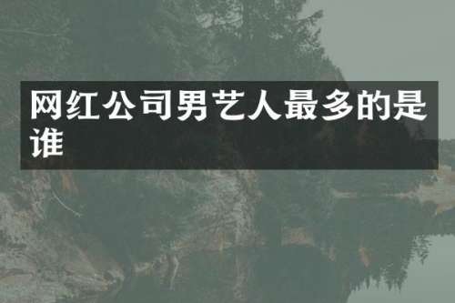 网红公司男艺人最多的是谁