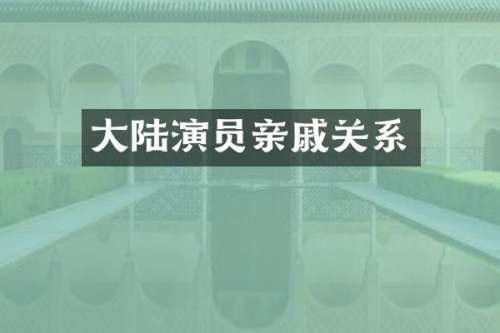 大陆演员亲戚关系