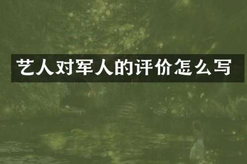 艺人对军人的评价怎么写