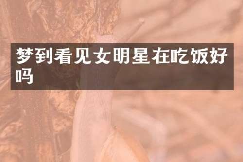 梦到看见女明星在吃饭好吗