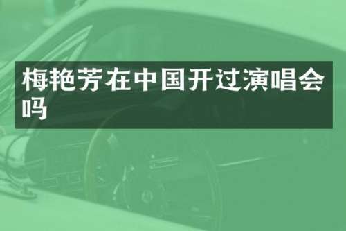 梅艳芳在中国开过演唱会吗