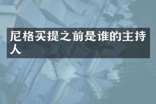 尼格买提之前是谁的主持人