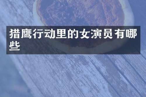 猎鹰行动里的女演员有哪些