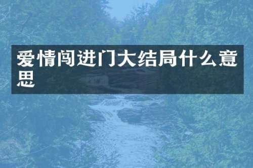 爱情闯进门大结局什么意思