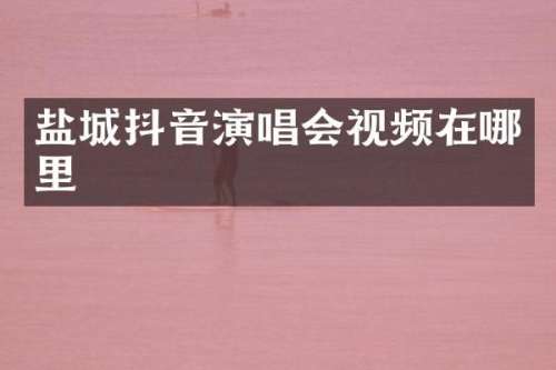 盐城抖音演唱会视频在哪里