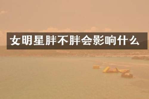 女明星胖不胖会影响什么