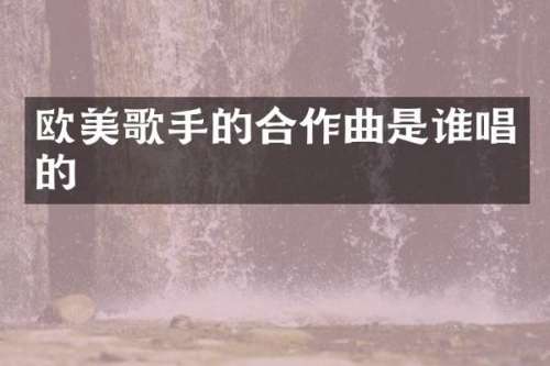 欧美歌手的合作曲是谁唱的