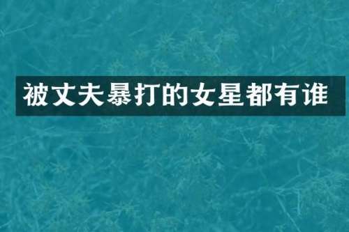 被丈夫暴打的女星都有谁