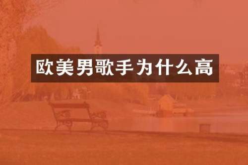 欧美男歌手为什么高
