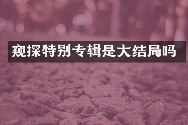 窥探特别专辑是大结局吗