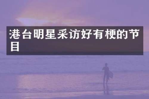 港台明星采访好的节目