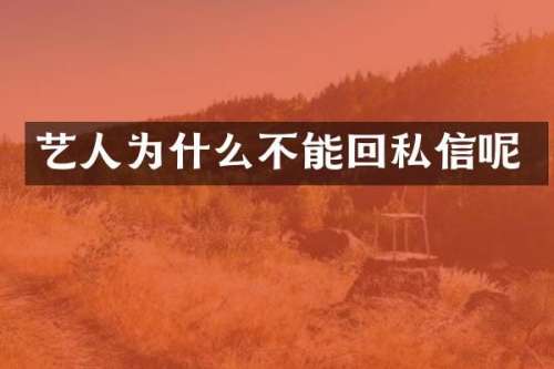 艺人为什么不能回私信呢