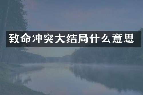 致命冲突大结局什么意思