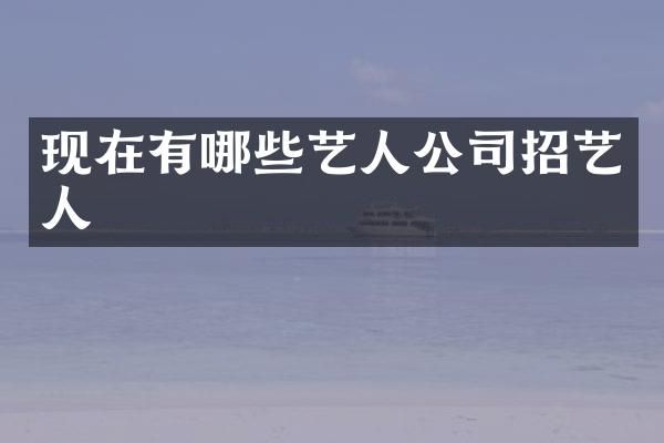 现在有哪些艺人公司招艺人