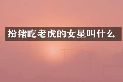 扮猪吃老虎的女星叫什么