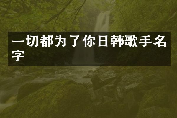 一切都为了你日韩歌手名字