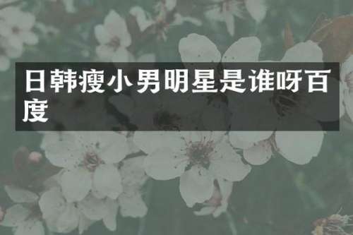 日韩瘦小男明星是谁呀百度