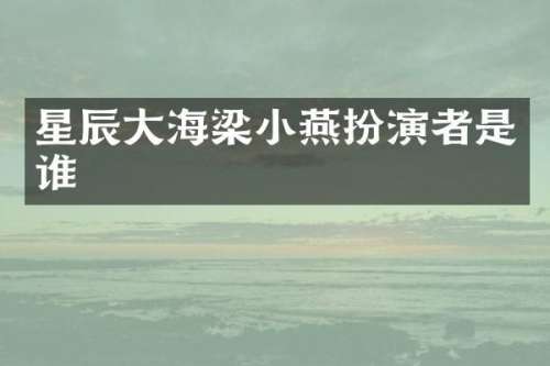 星辰大海梁小燕扮演者是谁