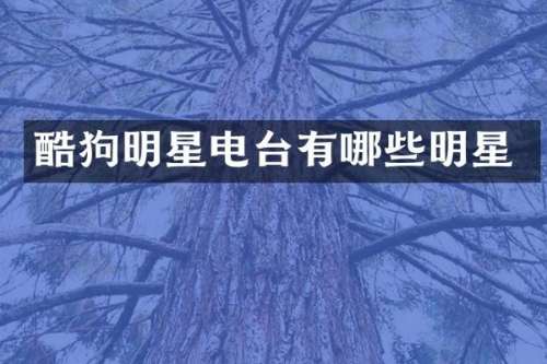 酷狗明星电台有哪些明星