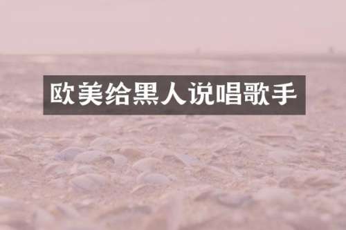 欧美给黑人说唱歌手