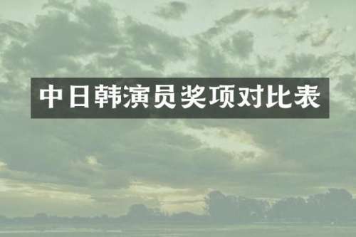 中日韩演员奖项对比表