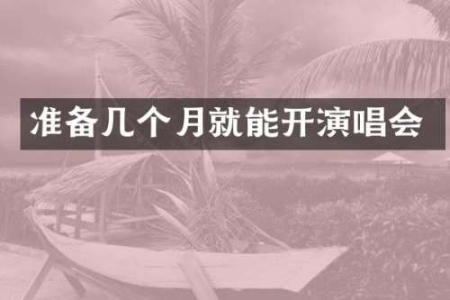 准备几个月就能开演唱会