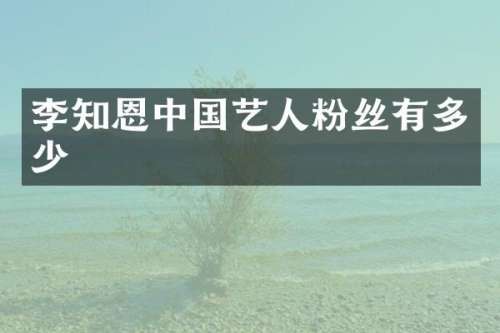 李知恩中国艺人粉丝有多少