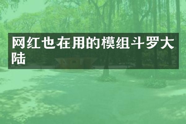 网红也在用的模组斗罗大陆