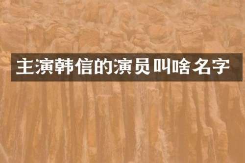 主演韩信的演员叫啥名字