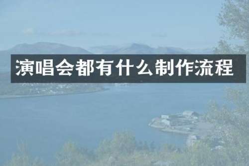 演唱会都有什么制作流程