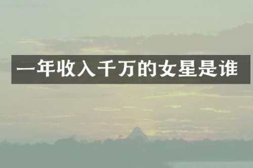 一年收入千万的女星是谁