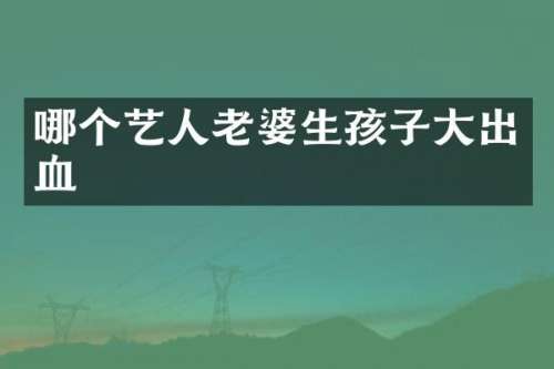 哪个艺人老婆生孩子大出血