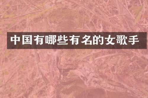 中国有哪些有名的女歌手