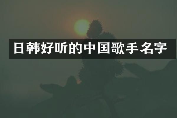 日韩好听的中国歌手名字