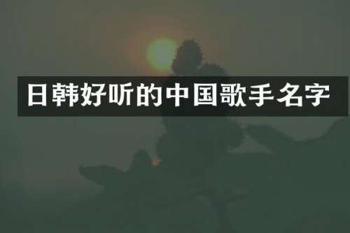 日韩好听的中国歌手名字