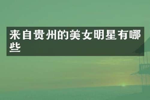 来自贵州的明星有哪些