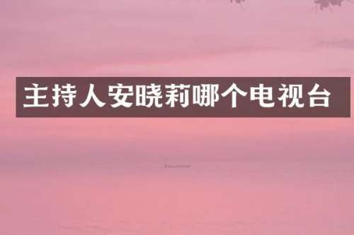 主持人安晓莉哪个电视台