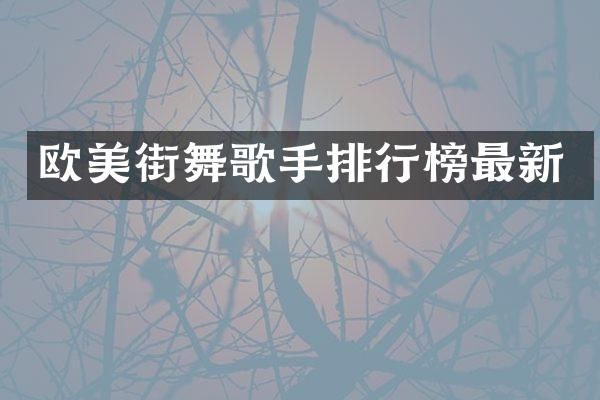 欧美街舞歌手排行榜最新