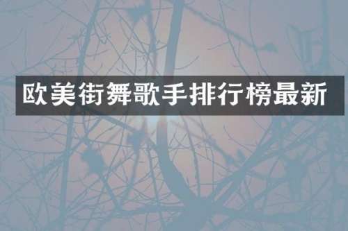 欧美街舞歌手排行榜最新