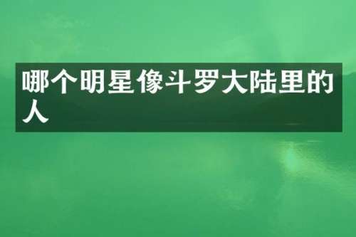 哪个明星像斗罗大陆里的人