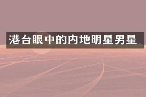 港台眼中的内地明星男星
