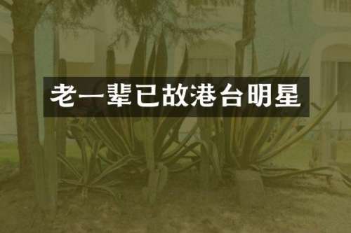 老一辈已故港台明星