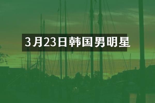3月23日韩国男明星